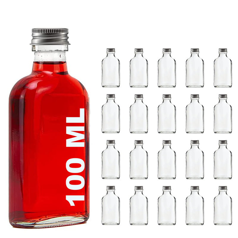 slkfactory 20 Glasflaschen 100ml mit Schraubverschluss – Kleine Likörf – Glasfactory