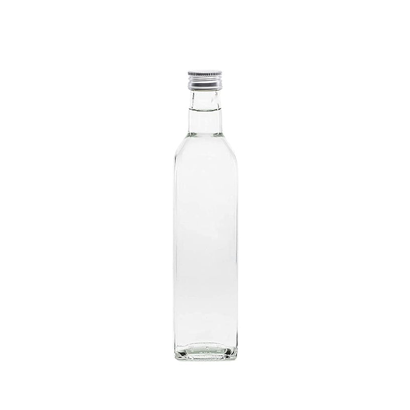 slkfactory 12er Set 250 ml Maraska Glasflaschen mit Schraubverschluss – Leere Flaschen zum Befüllen für Likör, Öl, Essig, Sirup & Saft – inkl. Etiketten & Stift