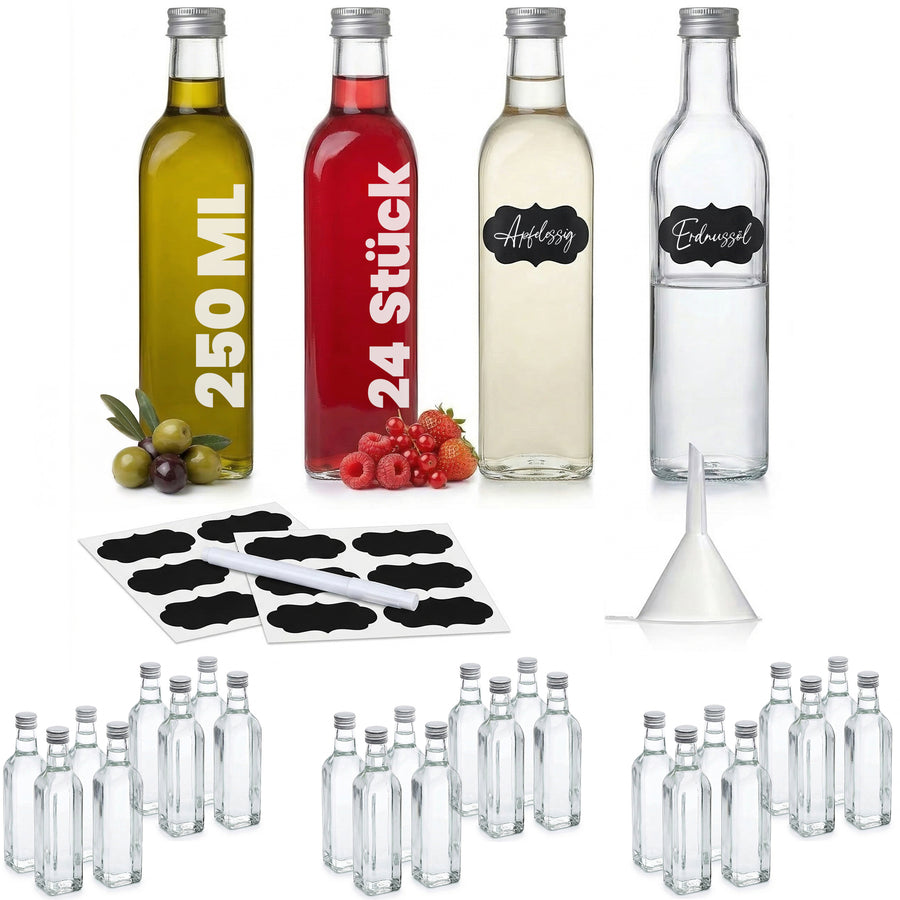 250 ml Glasflaschen – Vielseitige Flaschen für jeden Zweck – Glasfactory