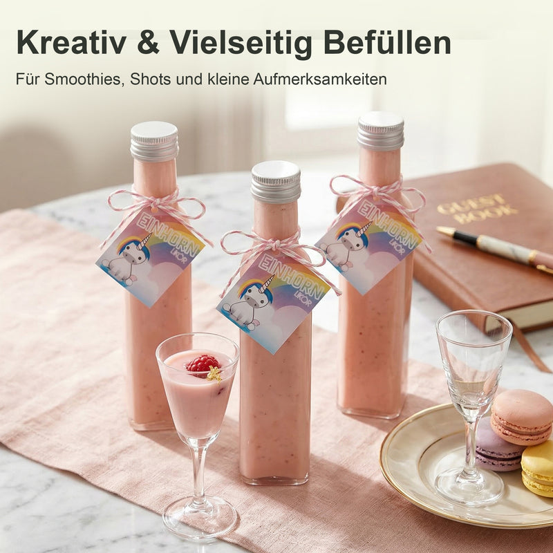 slkfactory 24er Set 250 ml Maraska Glasflaschen mit Schraubverschluss – Glasfactory