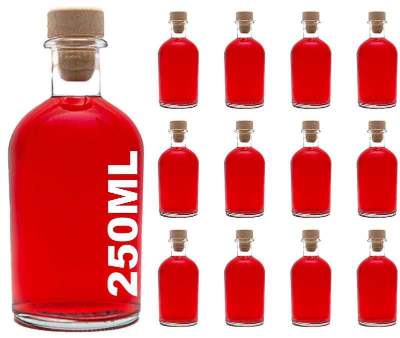 casavetro 12 x Glasflaschen 250ml Leere Likörflaschen 250 ml Apotheker – Glasfactory
