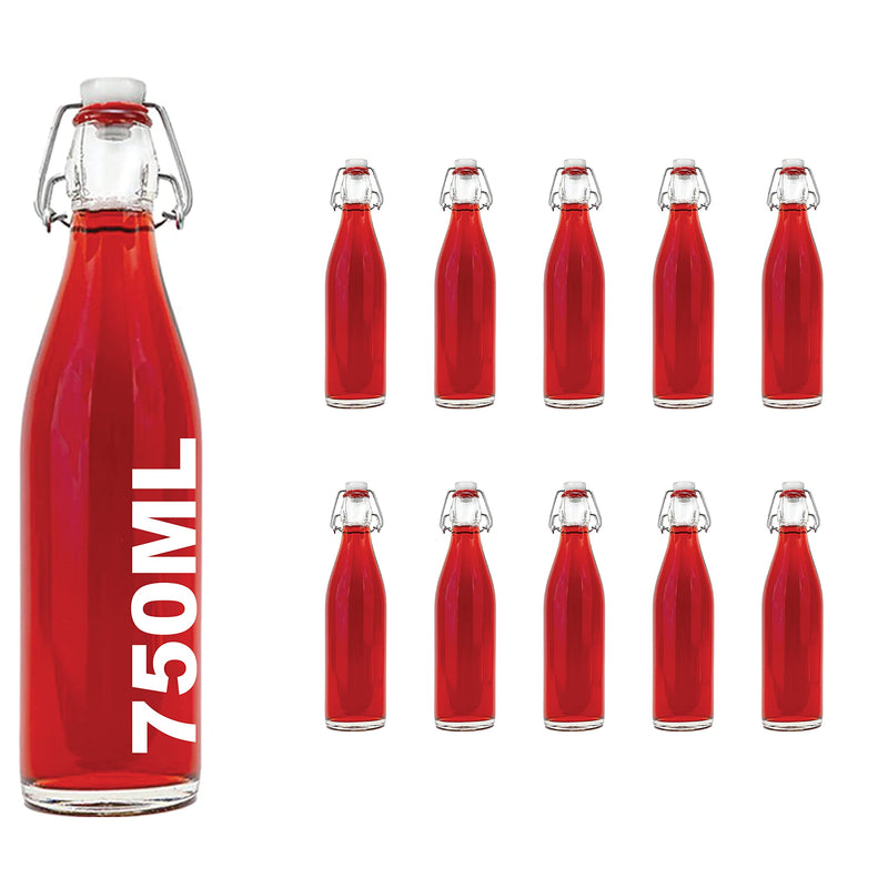 slkfactory 10 Bügelflaschen 750ml Bügelflasche 750 ml Glasflaschen mit – Glasfactory