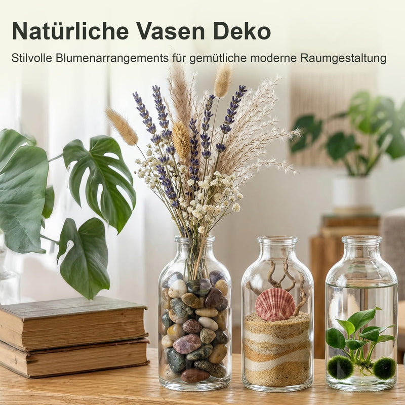 casavetro 24 x Mini Vase Glasfläschchen kleine Flasche Tischvasen Set – Glasfactory